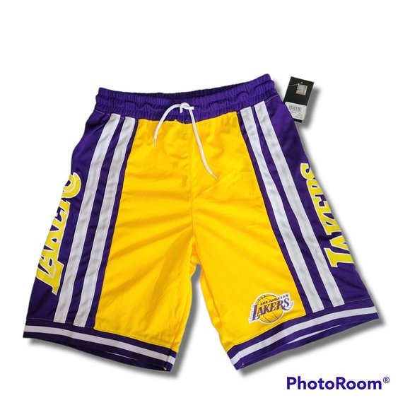 NBA Other - NBA Unk LA Lakers Basketball Shorts Purple Yellow VSMA401S Los Angeles lebron